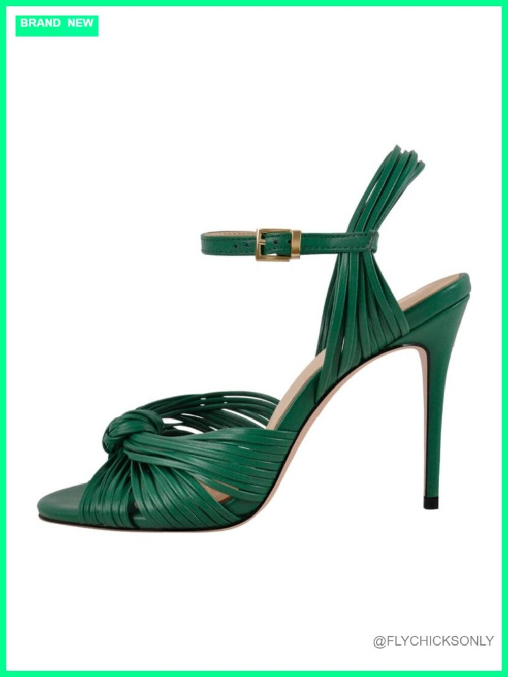 Strappy Stiletto High Heel Sandals Braided Knot Ankle Strap Open Toe Heels
